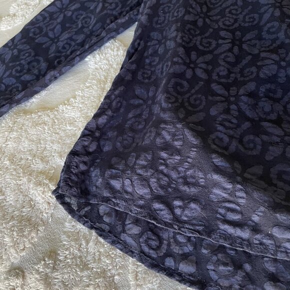 Fresh Produce Shirt Womens XL Blue Gauze Cotton Long Sleeve Made in USA Boho - Picture 3 of 6